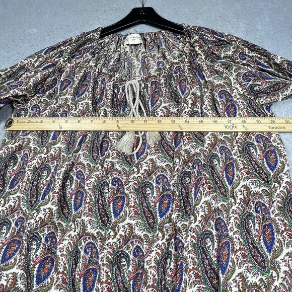 Ralph Lauren Blouse Womens Size Medium Paisley Denim Supply Gauzy Feel RL Boho - Picture 5 of 10